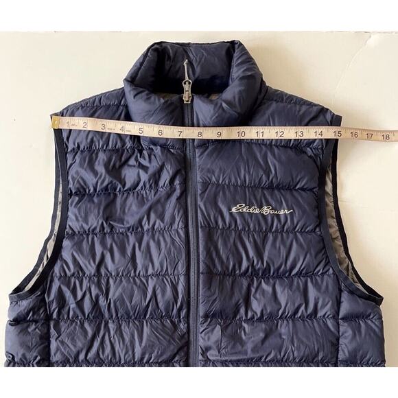 Eddie Bauer EB650 Quilt Puffer Down Vest Jacket Mens S Full Zip Navy Hiking Ski - Picture 5 of 9